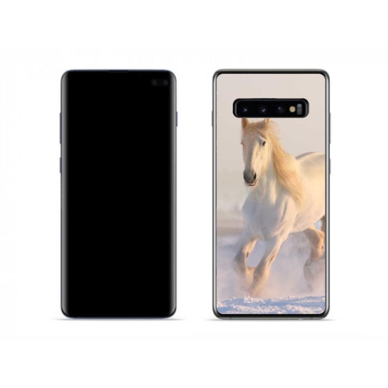 Gélový obal mmCase na mobil Samsung Galaxy S10 - kôň v snehu