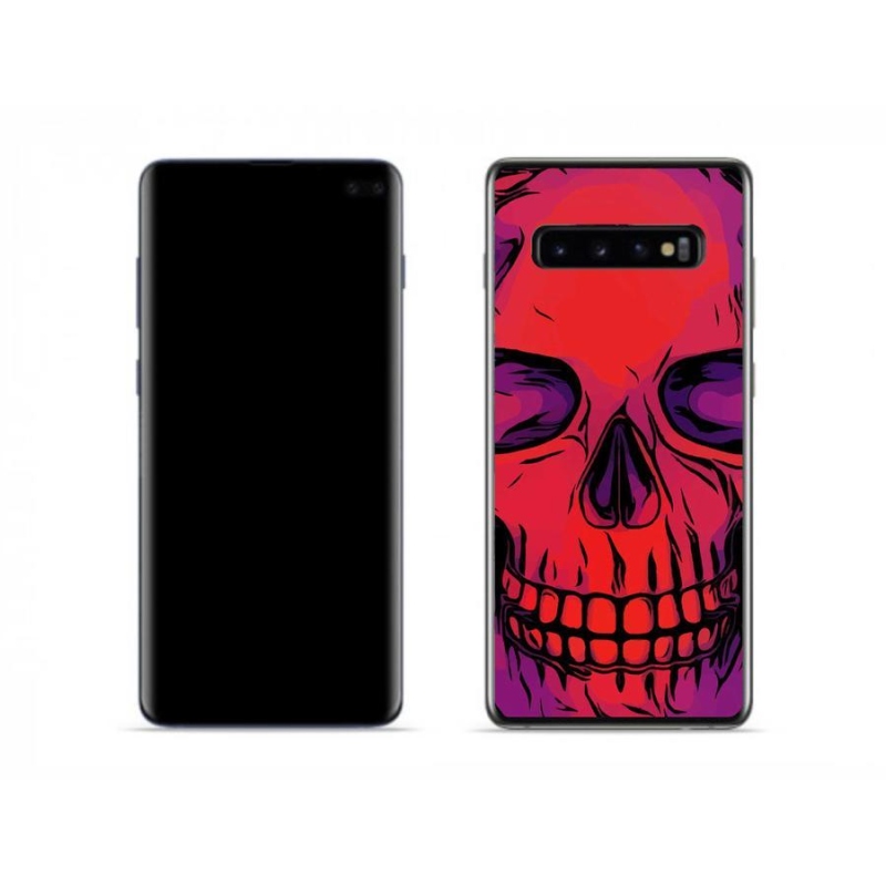 Gélový obal mmCase na mobil Samsung Galaxy S10 - lebka