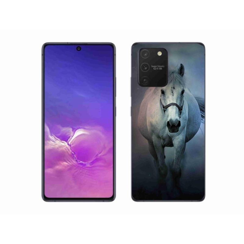 Gélový obal mmCase na mobil Samsung Galaxy S10 Lite - bežiaci bílý kôň