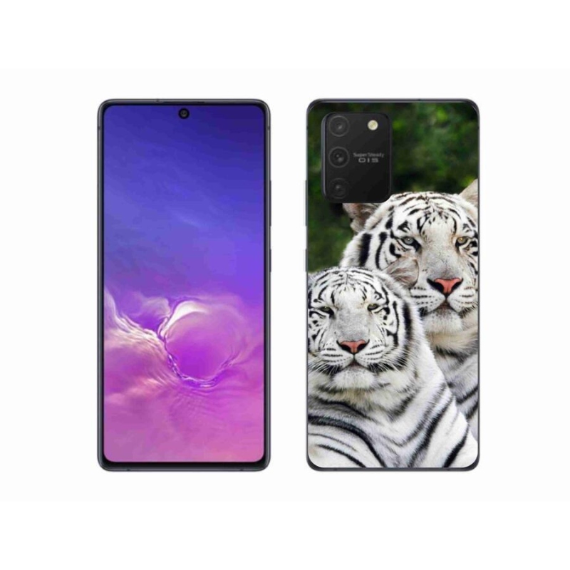 Gélový obal mmCase na mobil Samsung Galaxy S10 Lite - bieli tigre