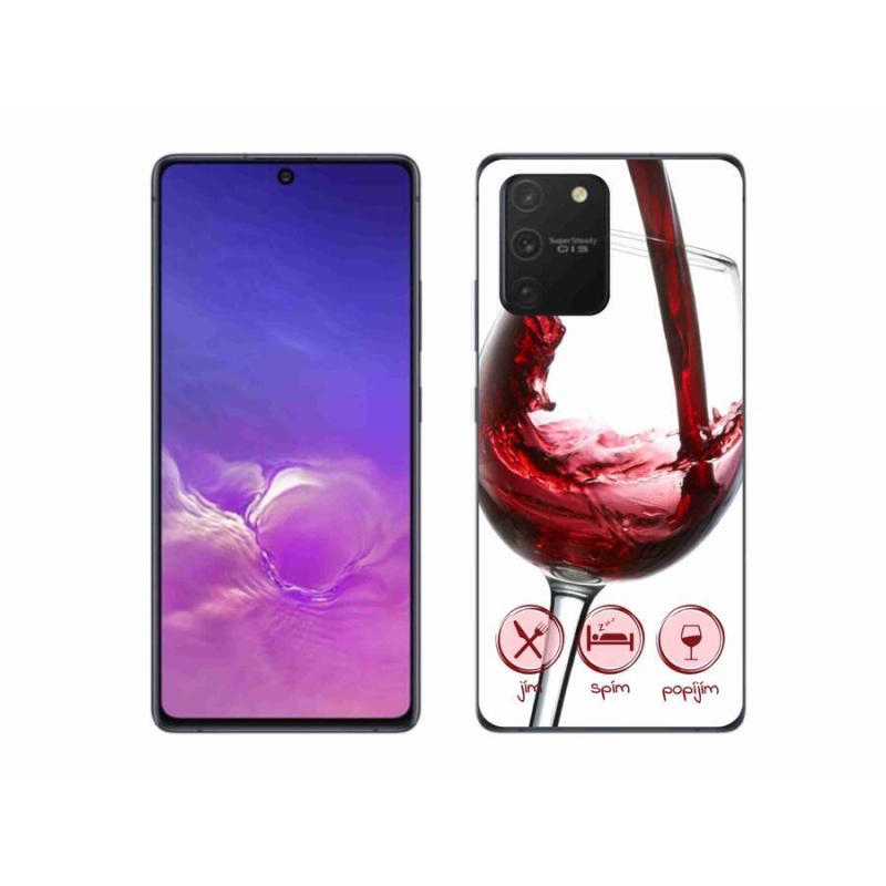 Gélový obal mmCase na mobil Samsung Galaxy S10 Lite - pohárik vína červené