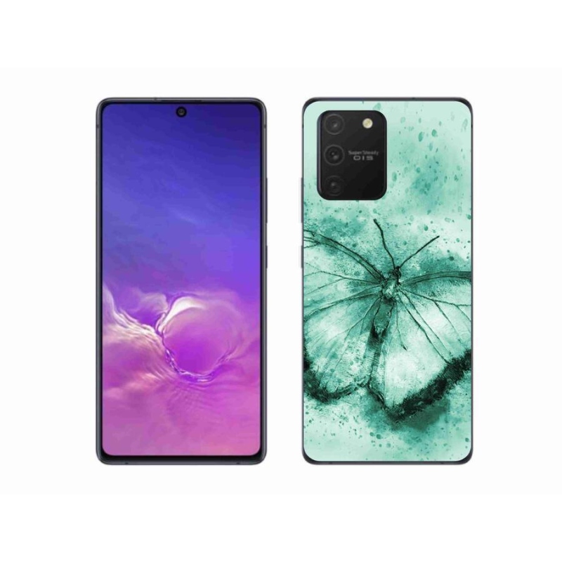 Gélový obal mmCase na mobil Samsung Galaxy S10 Lite - zelený motýľ