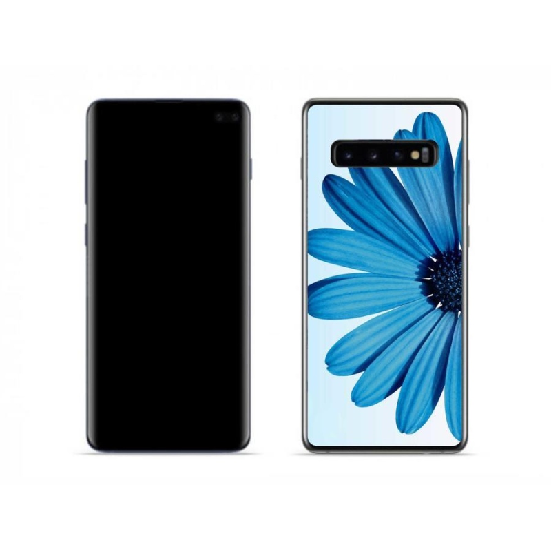 Gélový obal mmCase na mobil Samsung Galaxy S10 - modrá margaréta