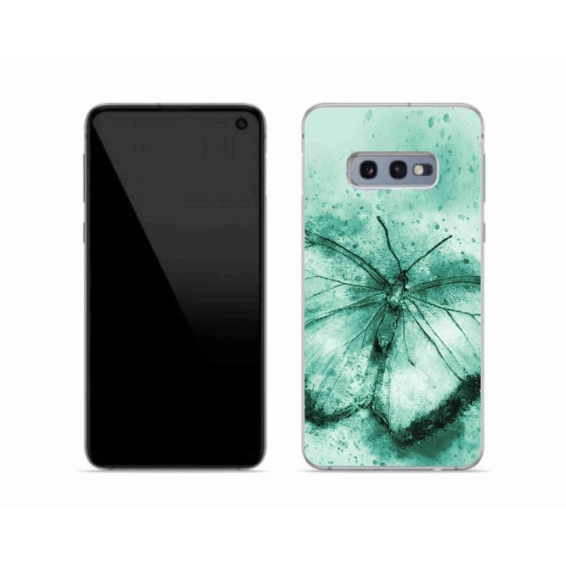 Gélový obal mmCase na mobil Samsung Galaxy S10e - zelený motýľ