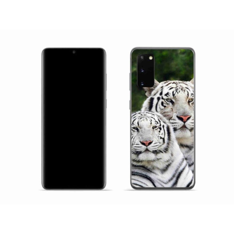 Gélový obal mmCase na mobil Samsung Galaxy S20 - bieli tigre