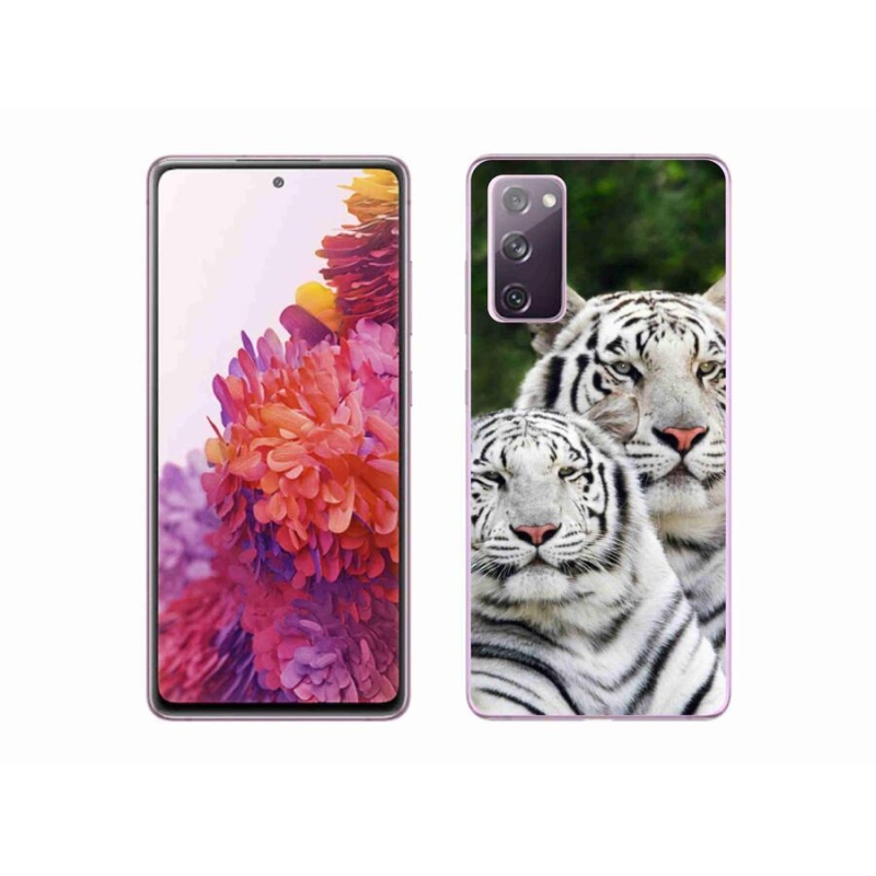 Gélový obal mmCase na mobil Samsung Galaxy S20 FE - bieli tigre