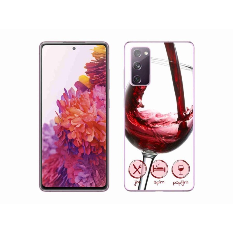 Gélový obal mmCase na mobil Samsung Galaxy S20 FE - pohárik vína červené