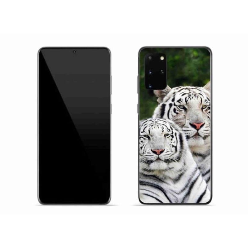 Gélový obal mmCase na mobil Samsung Galaxy S20 Plus - bieli tigre