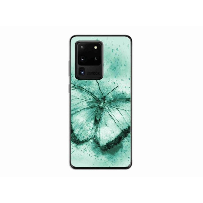 Gélový obal mmCase na mobil Samsung Galaxy S20 Ultra - zelený motýľ