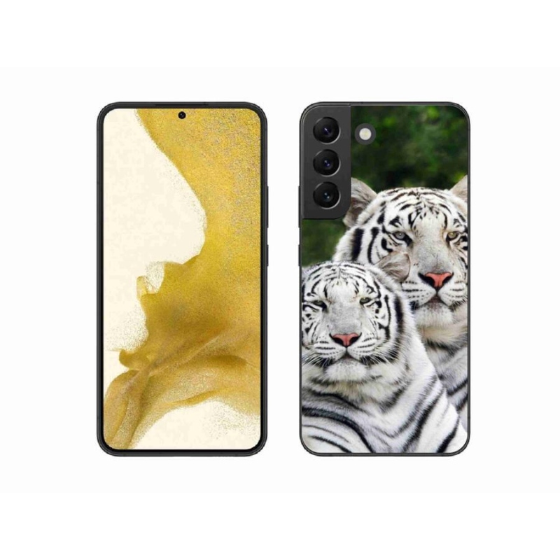 Gélový obal mmCase na mobil Samsung Galaxy S22+ 5G - bieli tigre