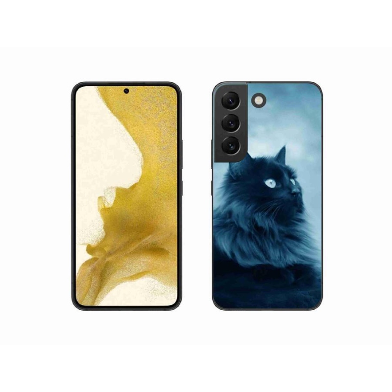 Gélový obal mmCase na mobil Samsung Galaxy S22 5G - čierna mačka 1