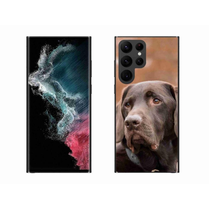 Gélový obal mmCase na mobil Samsung Galaxy S22 Ultra 5G - hnedý labrador