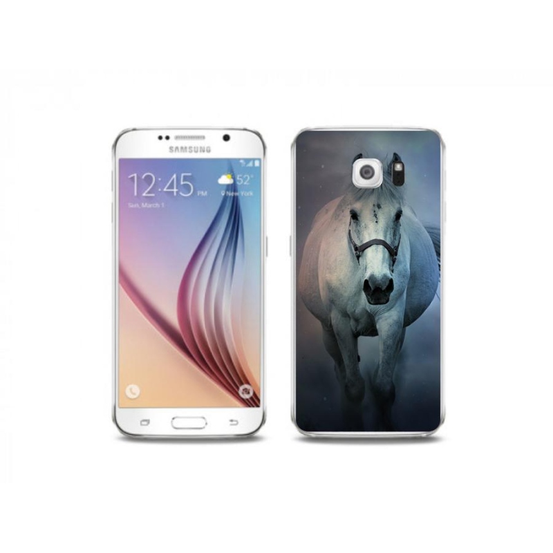 Gélový obal mmCase na mobil Samsung Galaxy S6 - bežiaci biely kôň