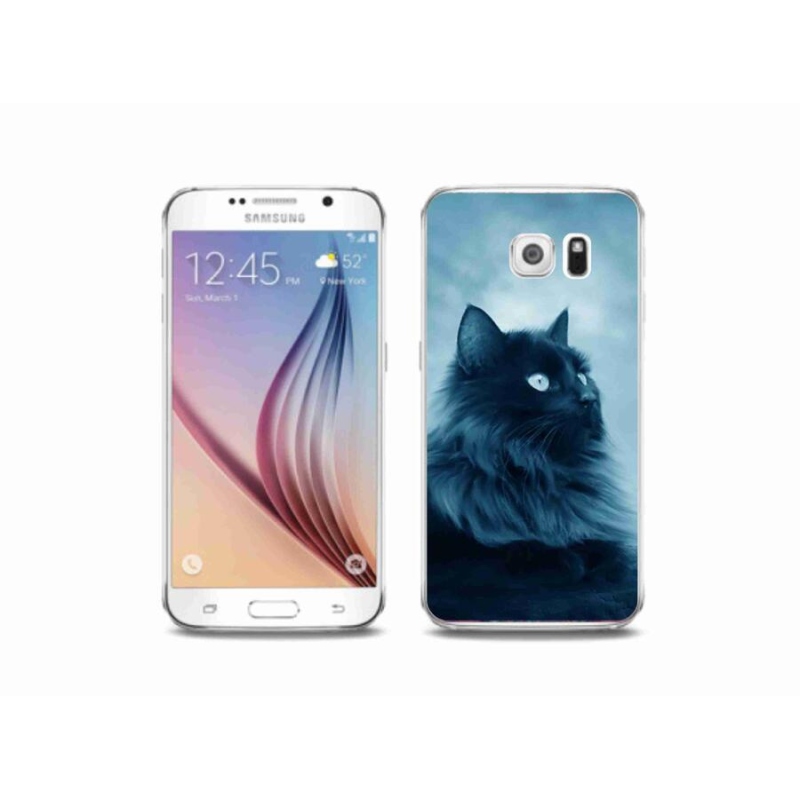 Gélový obal mmCase na mobil Samsung Galaxy S6 - čierna mačka 1