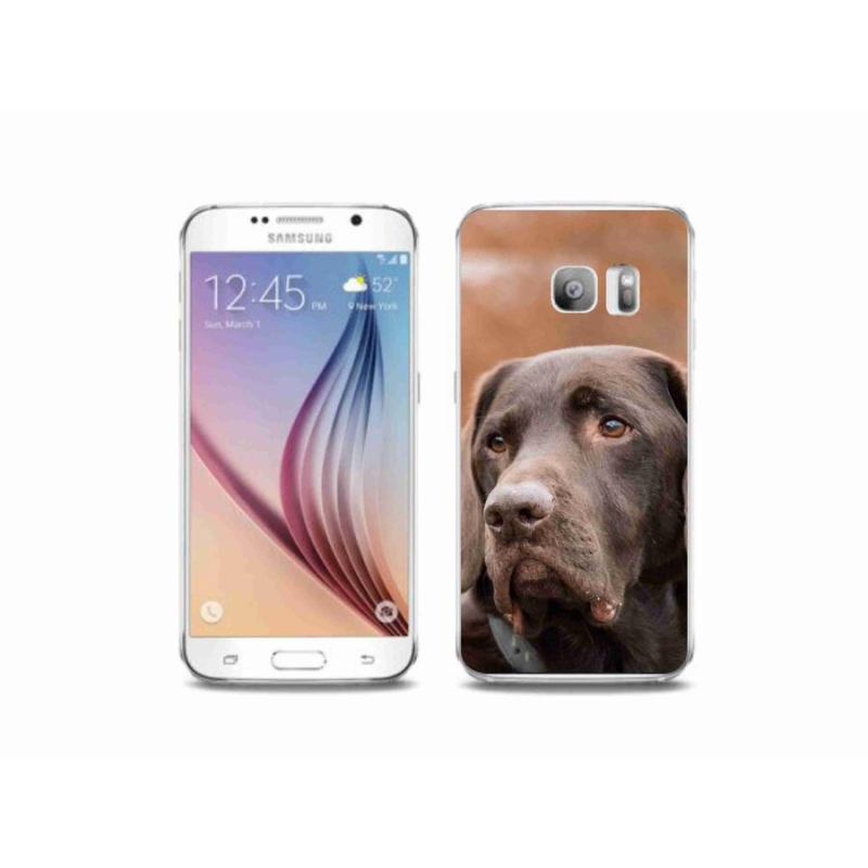 Gélový obal mmCase na mobil Samsung Galaxy S6 Edge - hnedý labrador