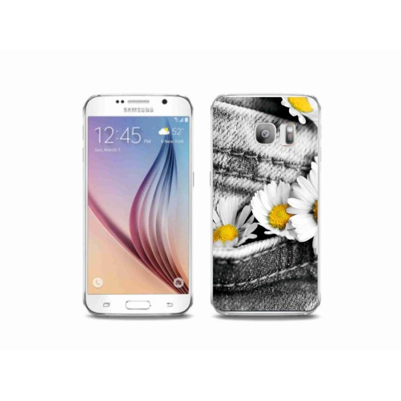 Gélový obal mmCase na mobil Samsung Galaxy S6 Edge - margaréty