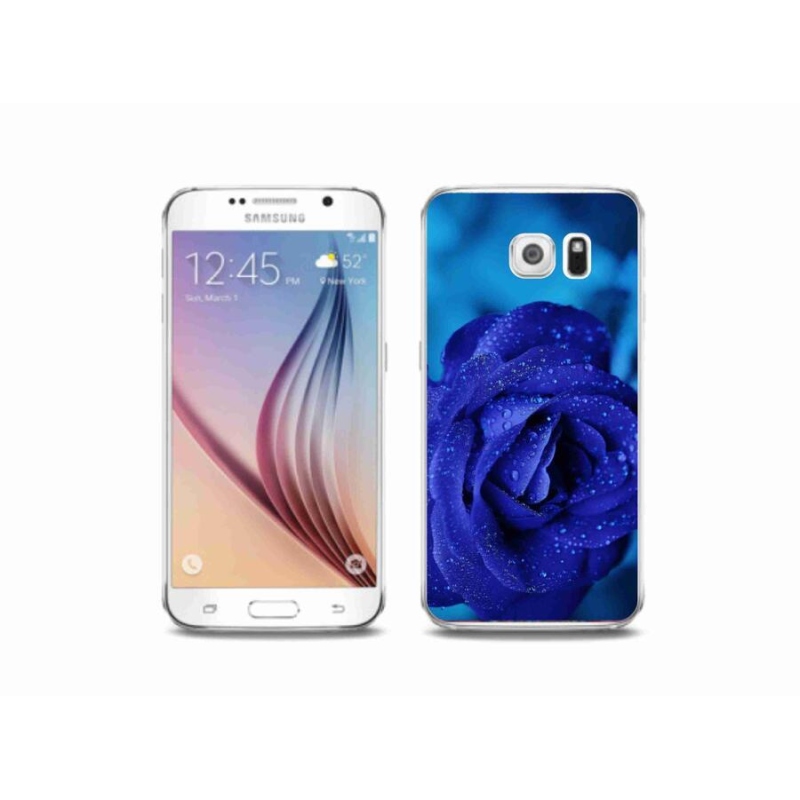 Gélový obal mmCase na mobil Samsung Galaxy S6 - modrá ruža