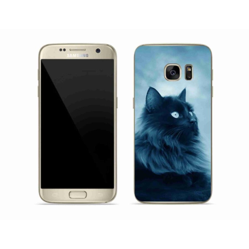 Gélový obal mmCase na mobil Samsung Galaxy S7 - čierna mačka 1