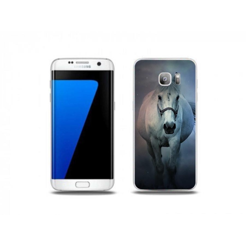 Gélový obal mmCase na mobil Samsung Galaxy S7 Edge - bežiaci biely kôň