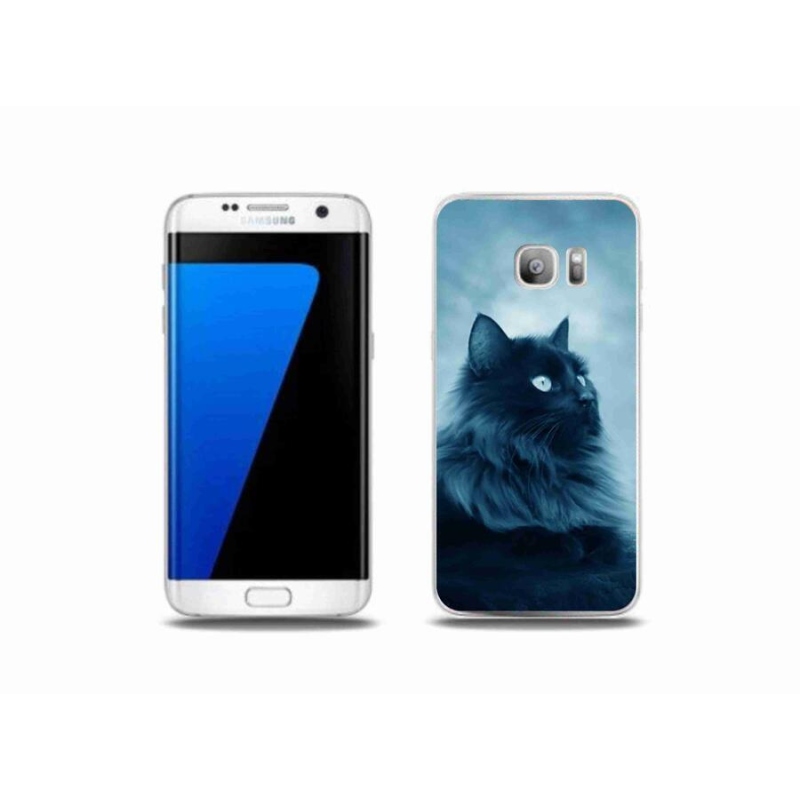 Gélový obal mmCase na mobil Samsung Galaxy S7 Edge - čierna mačka 1