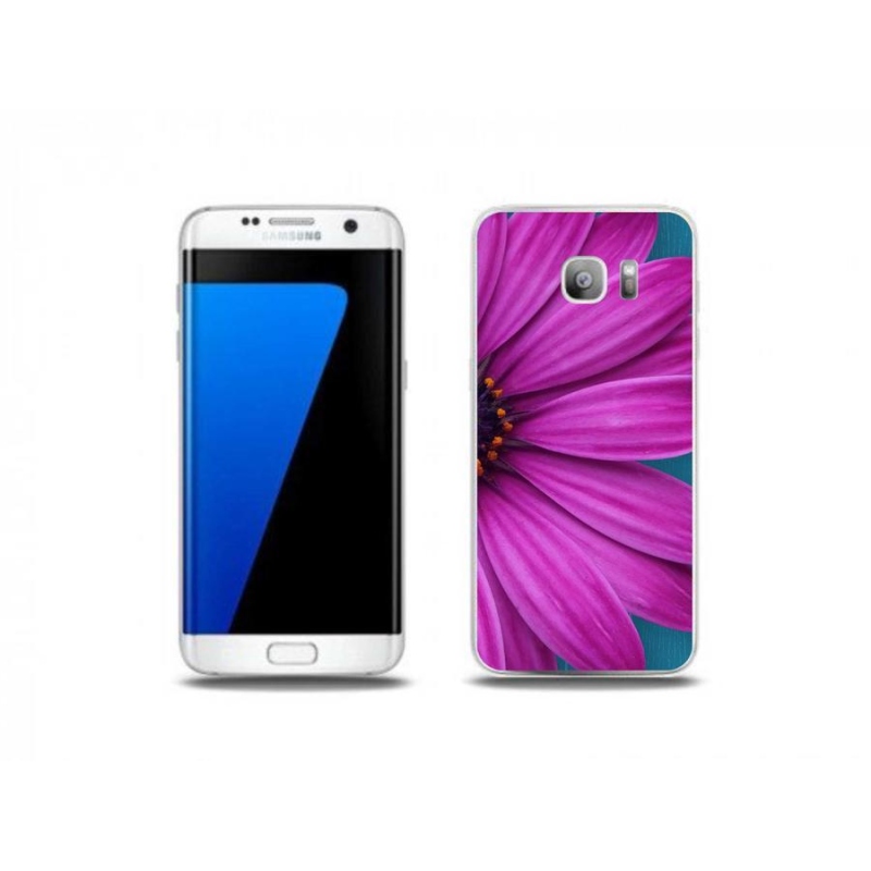 Gélový obal mmCase na mobil Samsung Galaxy S7 Edge - fialová margaréta