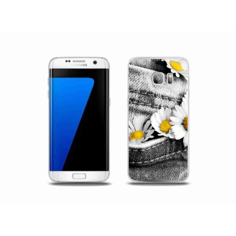 Gélový obal mmCase na mobil Samsung Galaxy S7 Edge - margaréty