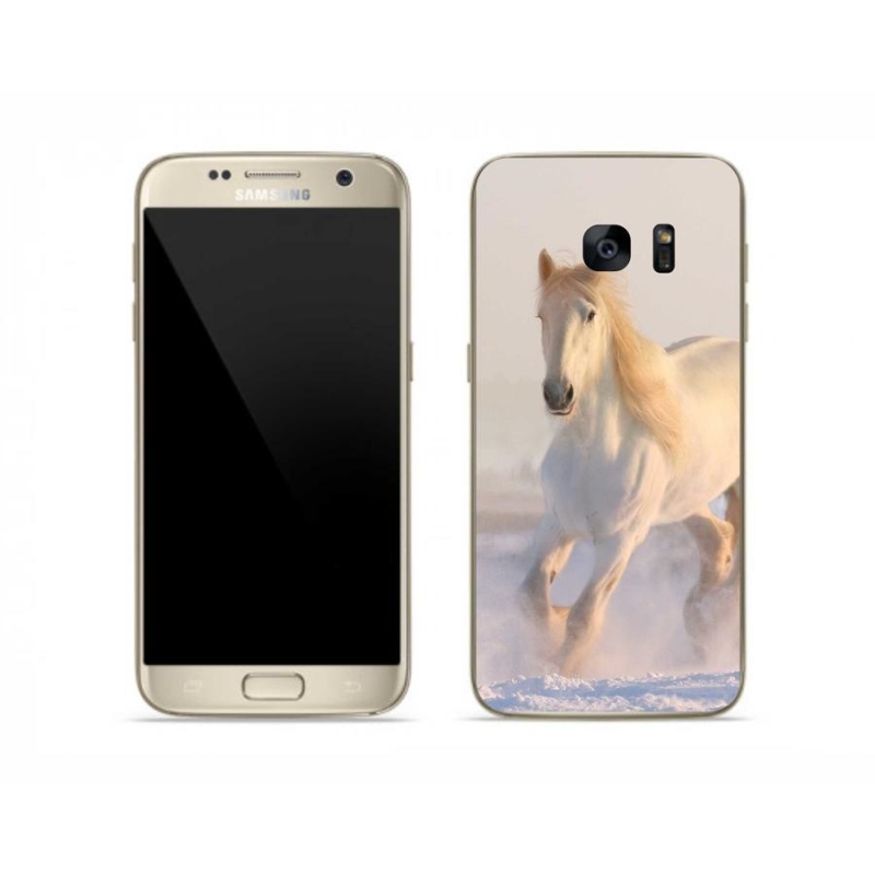 Gélový obal mmCase na mobil Samsung Galaxy S7 - kôň v snehu