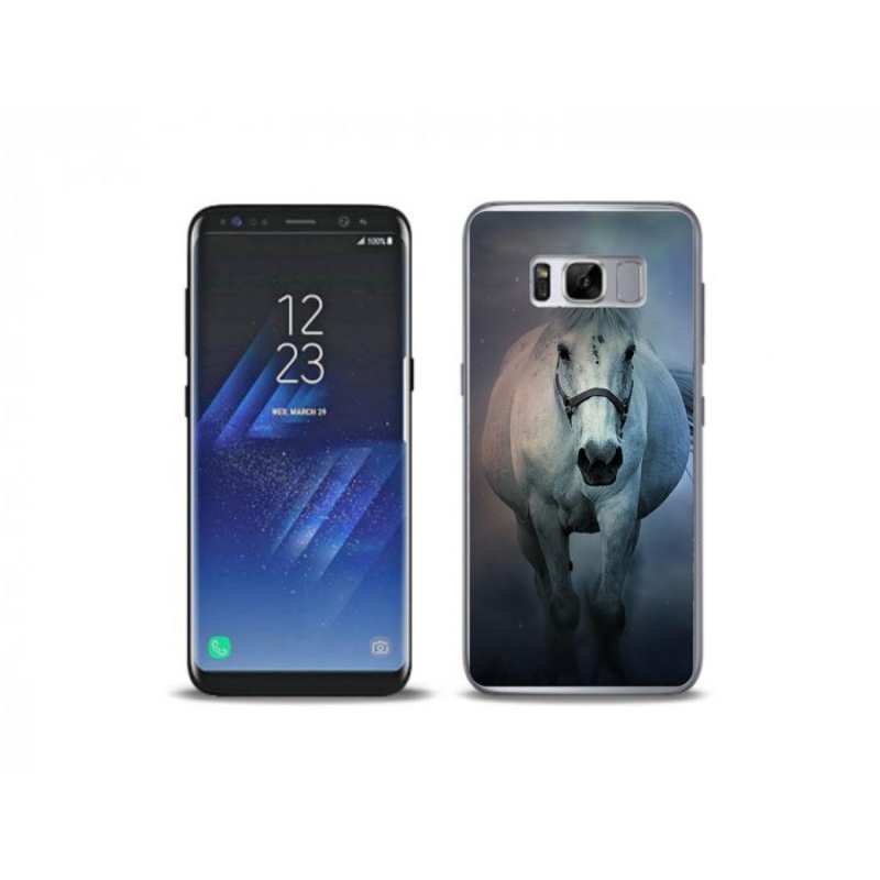 Gélový obal mmCase na mobil Samsung Galaxy S8 Plus - bežiaci biely kôň