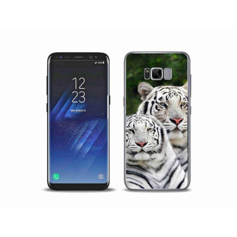 Gélový obal mmCase na mobil Samsung Galaxy S8 Plus - bieli tigre