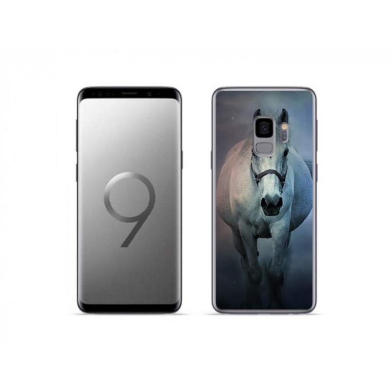 Gélový obal mmCase na mobil Samsung Galaxy S9 - bežiaci biely kôň