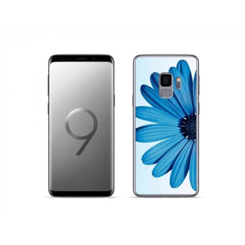 Gélový obal mmCase na mobil Samsung Galaxy S9 - modrá margaréta