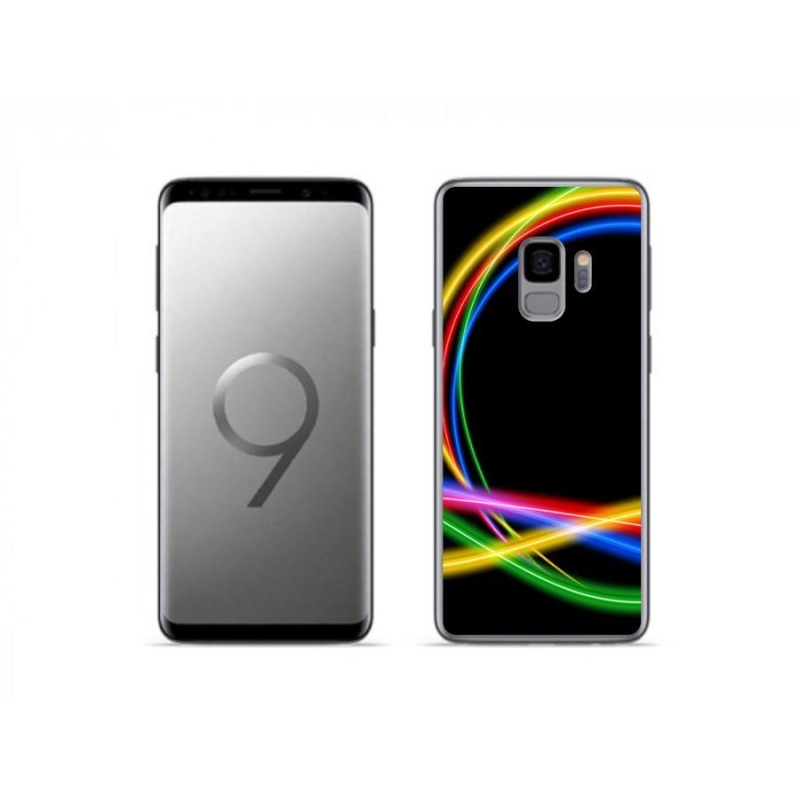 Gélový obal mmCase na mobil Samsung Galaxy S9 - neónové kruhy