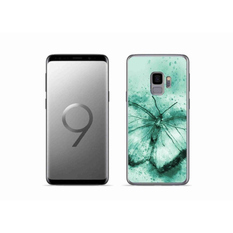 Gélový obal mmCase na mobil Samsung Galaxy S9 - zelený motýľ