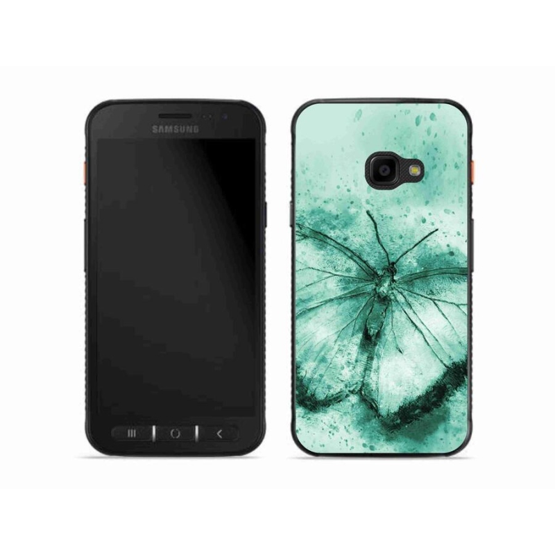 Gélový obal mmCase na mobil Samsung Galaxy Xcover 4S - zelený motýľ