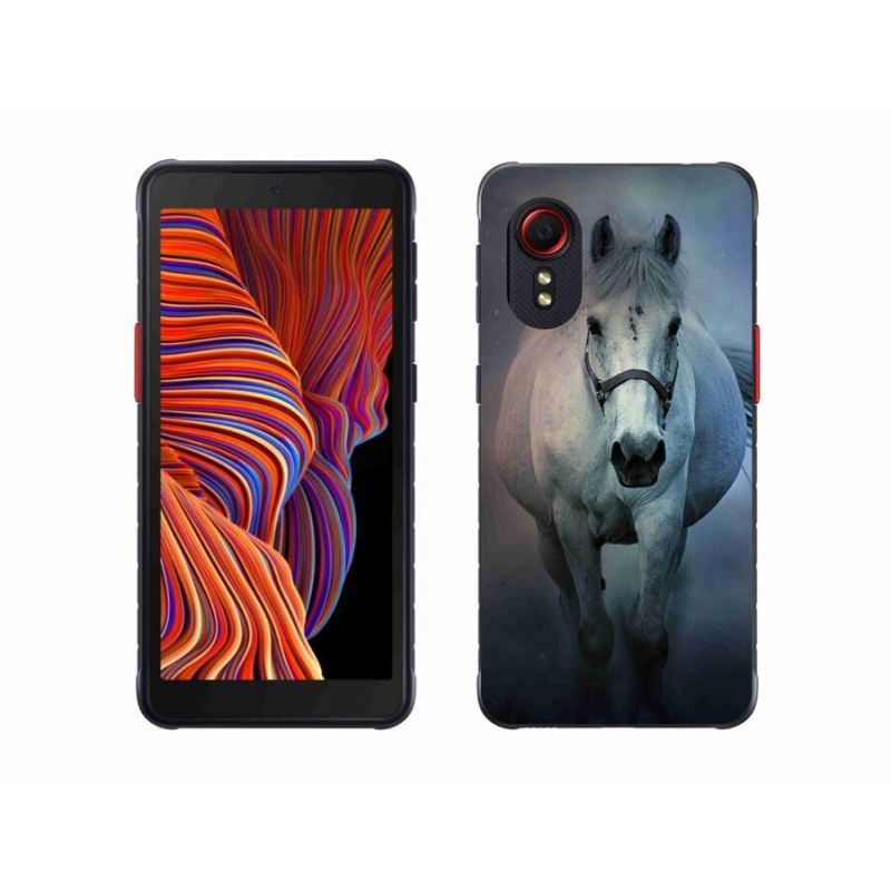 Gélový obal mmCase na mobil Samsung Galaxy Xcover 5 - bežiaci biely kôň