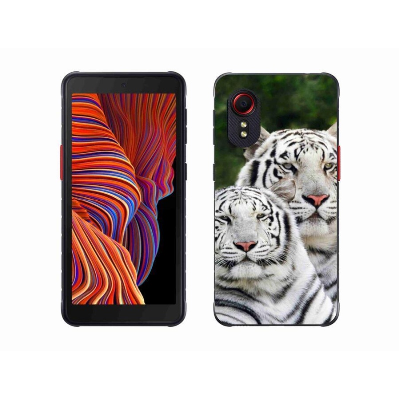 Gélový obal mmCase na mobil Samsung Galaxy Xcover 5 - bieli tigre