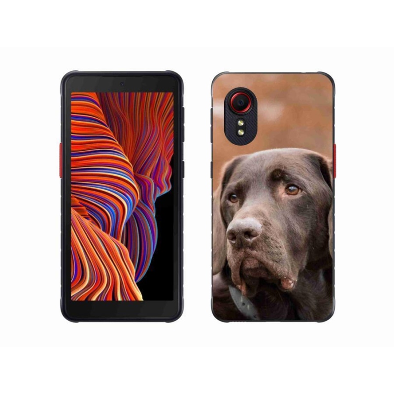 Gélový obal mmCase na mobil Samsung Galaxy Xcover 5 - hnedý labrador