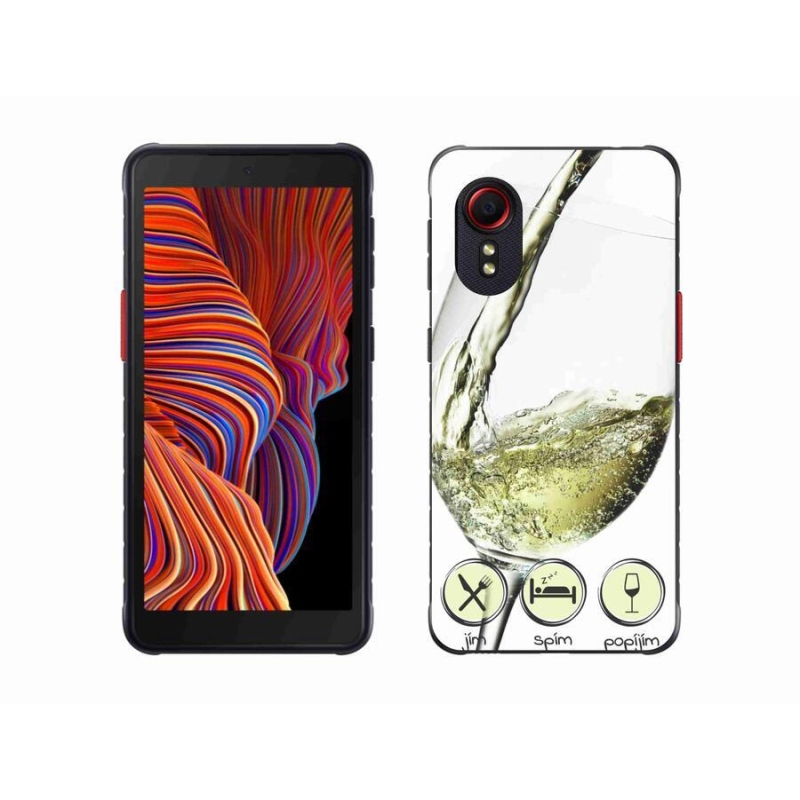 Gélový obal mmCase na mobil Samsung Galaxy Xcover 5 - pohárik vína biele