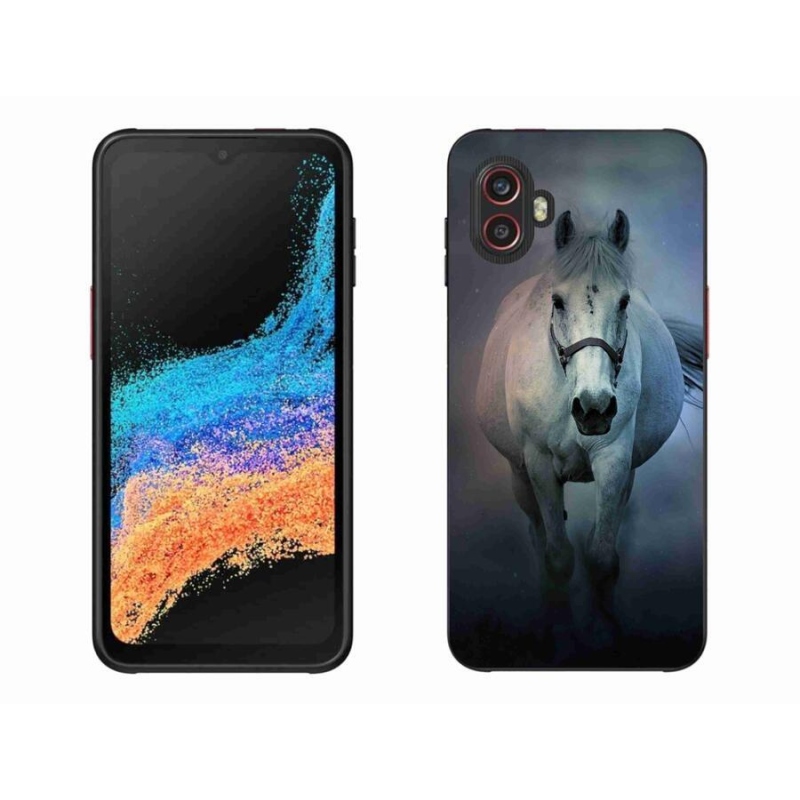 Gélový obal mmCase na mobil Samsung Galaxy Xcover 6 Pro - bežiaci biely kôň