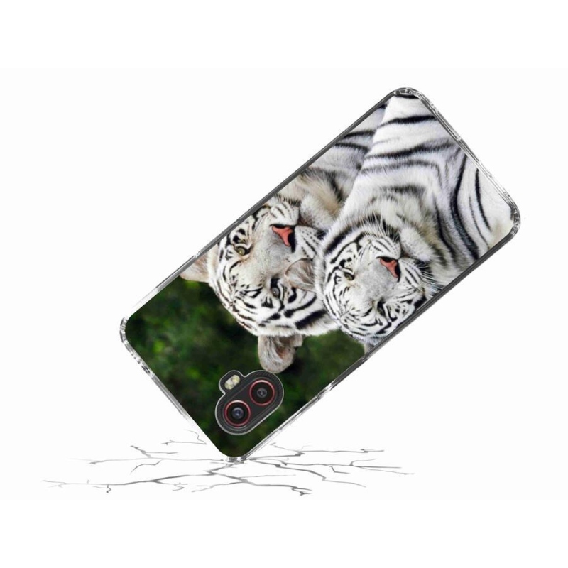 Gélový obal mmCase na mobil Samsung Galaxy Xcover 6 Pro - bieli tigre