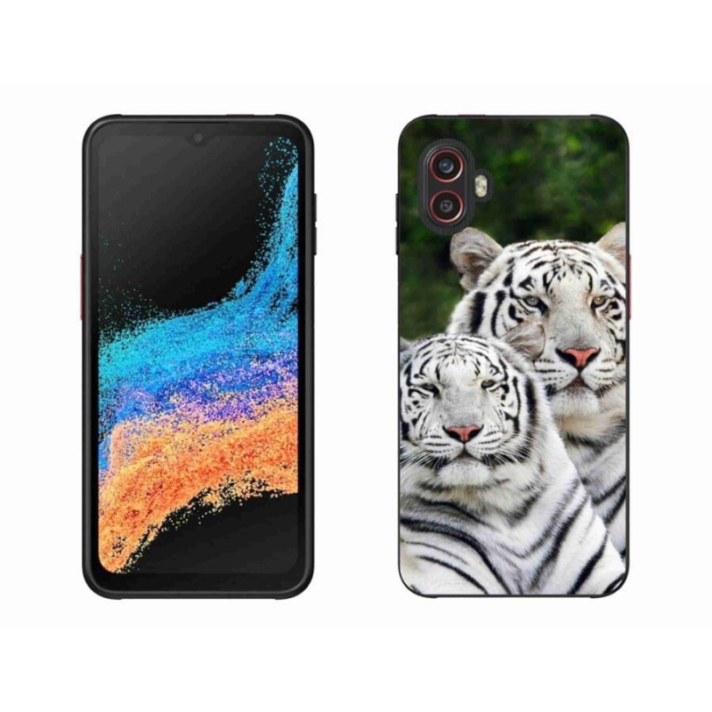 Gélový obal mmCase na mobil Samsung Galaxy Xcover 6 Pro - bieli tigre