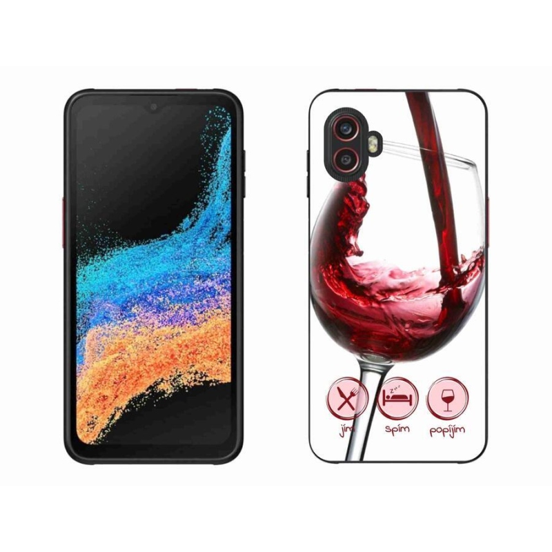 Gélový obal mmCase na mobil Samsung Galaxy Xcover 6 Pro - pohár vína červené