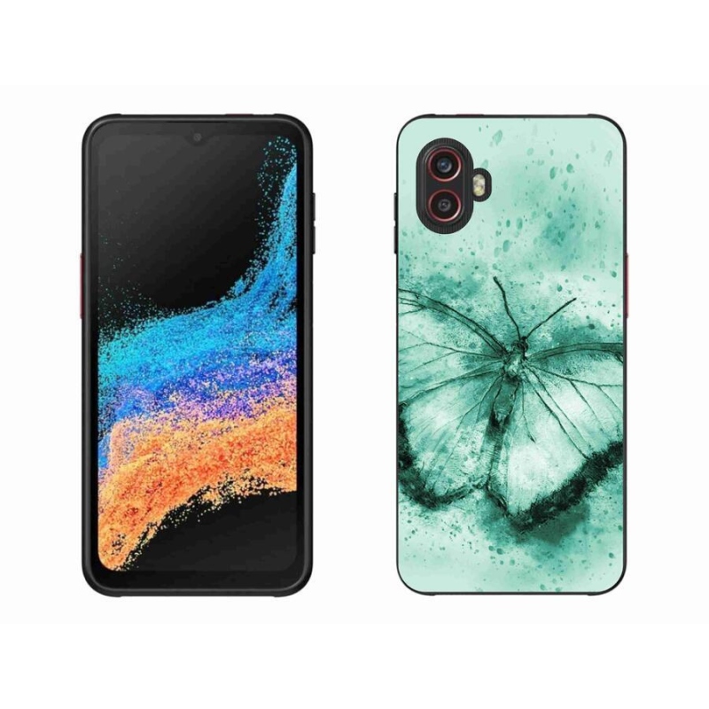 Gélový obal mmCase na mobil Samsung Galaxy Xcover 6 Pro - zelený motýľ