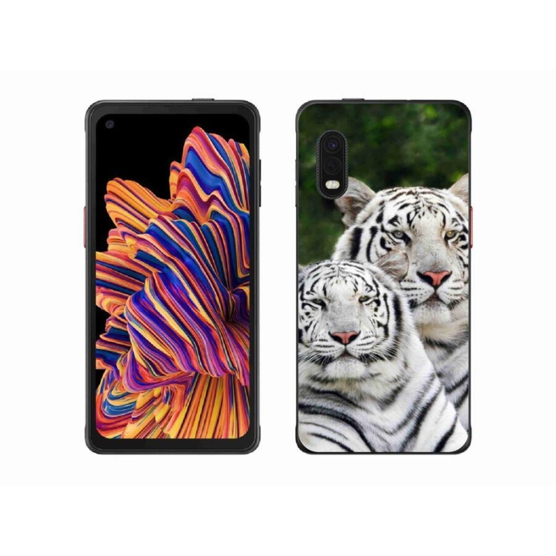 Gélový obal mmCase na mobil Samsung Galaxy Xcover Pro - bieli tigre