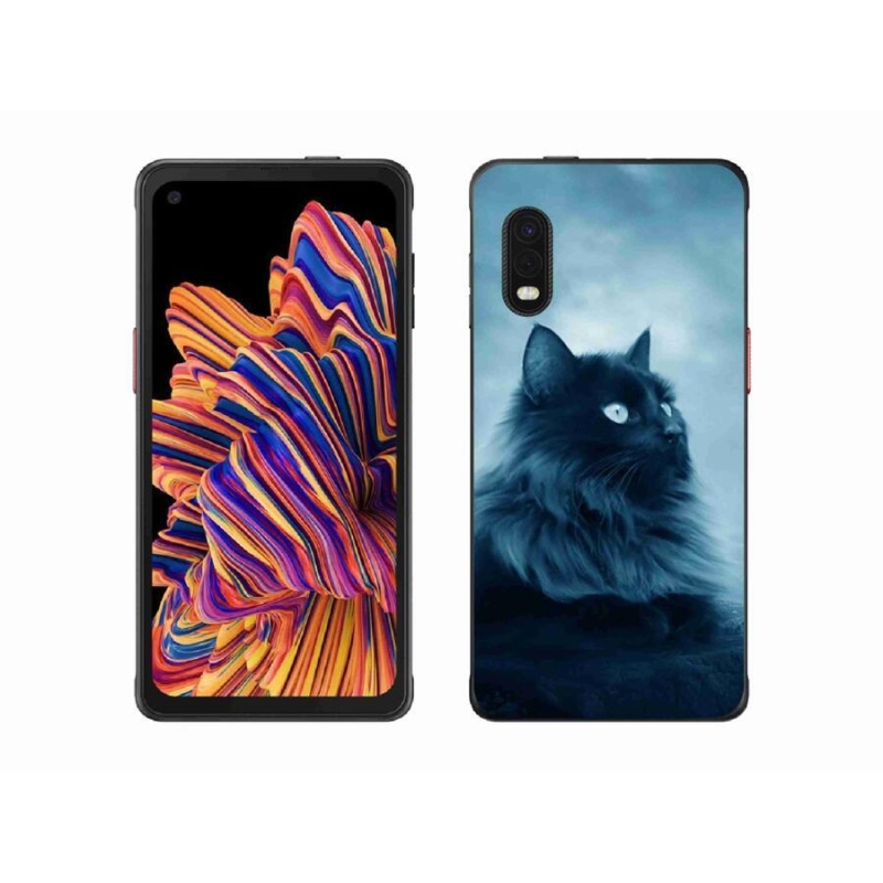 Gélový obal mmCase na mobil Samsung Galaxy Xcover Pro - čierna mačka 1