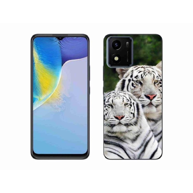 Gélový obal mmCase na mobil Vivo Y01 - bieli tigre