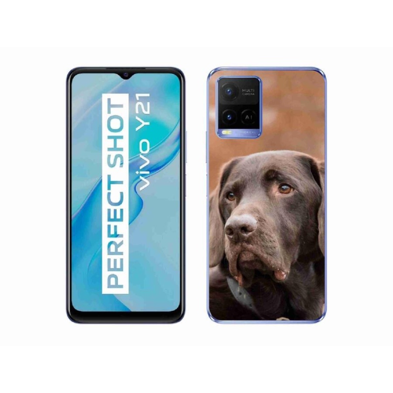 Gélový obal mmCase na mobil Vivo Y21/Y21s/Y33s - hnedý labrador