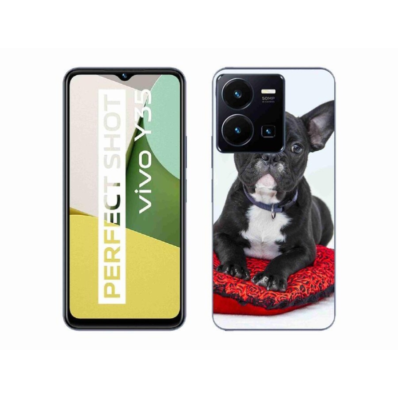 Gélový obal mmCase na mobil Vivo Y35 - buldog