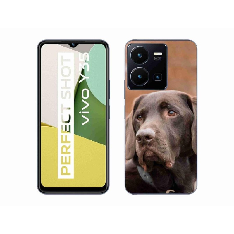 Gélový obal mmCase na mobil Vivo Y35 - hnedý labrador