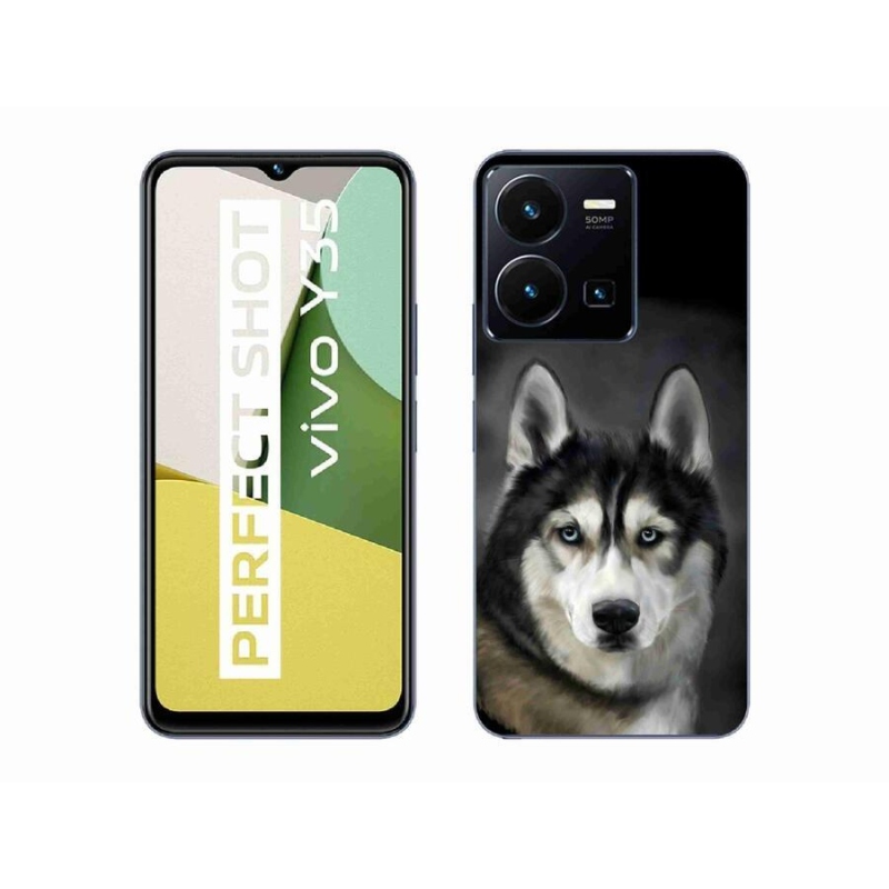 Gélový obal mmCase na mobil Vivo Y35 - husky